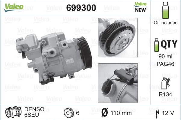 Valeo 699300 - Compressore, Climatizzatore autozon.pro