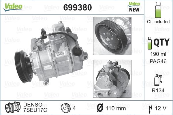 Valeo 699380 - Compressore, Climatizzatore autozon.pro