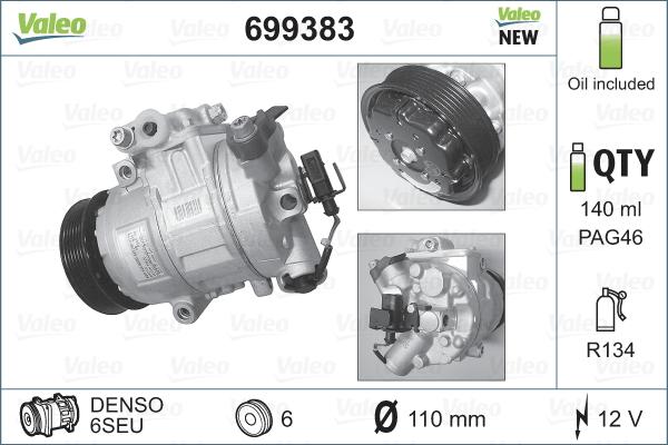 Valeo 699383 - Compressore, Climatizzatore autozon.pro