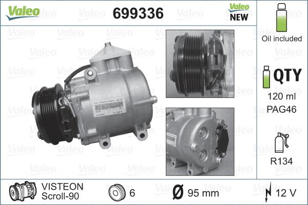 Valeo 699336 - Compressore, Climatizzatore autozon.pro