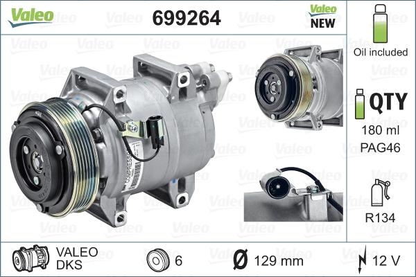 Valeo 699264 - Compressore, Climatizzatore autozon.pro