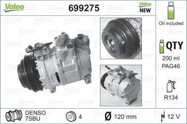 Valeo 699275 - Compressore, Climatizzatore autozon.pro