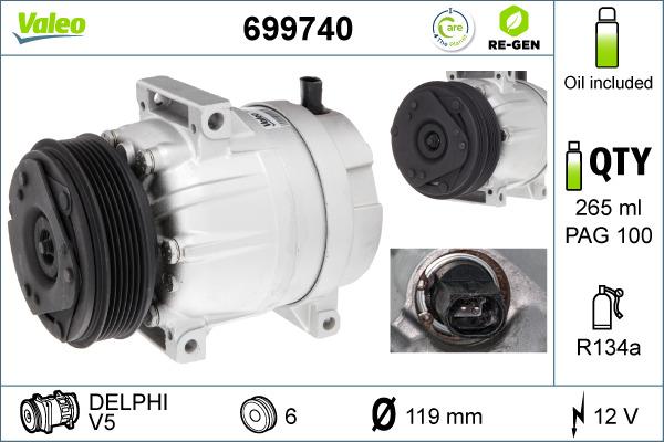 Valeo 699740 - Compressore, Climatizzatore autozon.pro