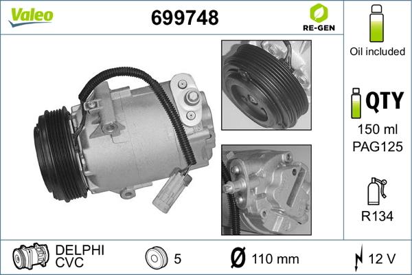 Valeo 699748 - Compressore, Climatizzatore autozon.pro