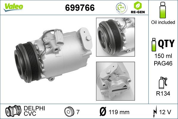 Valeo 699766 - Compressore, Climatizzatore autozon.pro