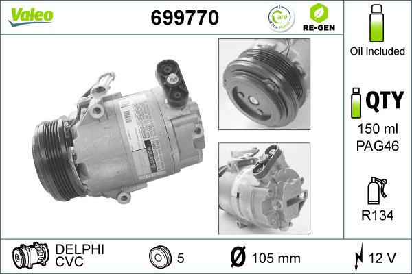 Valeo 699770 - Compressore, Climatizzatore autozon.pro