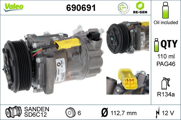 Valeo 690691 - Compressore, Climatizzatore autozon.pro