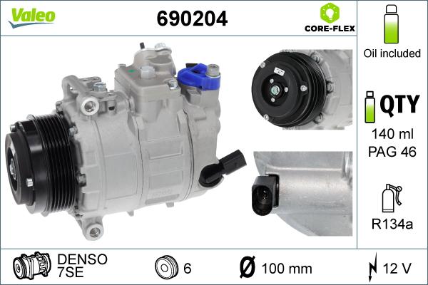 Valeo 690204 - Compressore, Climatizzatore autozon.pro