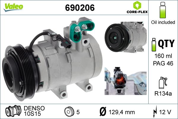 Valeo 690206 - Compressore, Climatizzatore autozon.pro