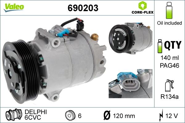 Valeo 690203 - Compressore, Climatizzatore autozon.pro