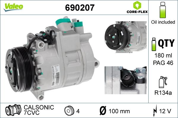 Valeo 690207 - Compressore, Climatizzatore autozon.pro