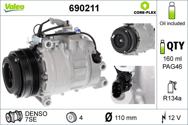 Valeo 690211 - Compressore, Climatizzatore autozon.pro