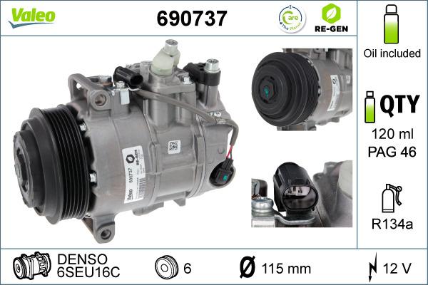 Valeo 690737 - Compressore, Climatizzatore autozon.pro