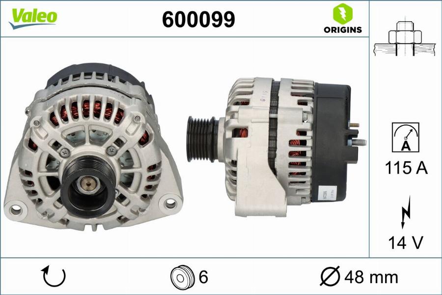 Valeo 600099 - Alternatore autozon.pro