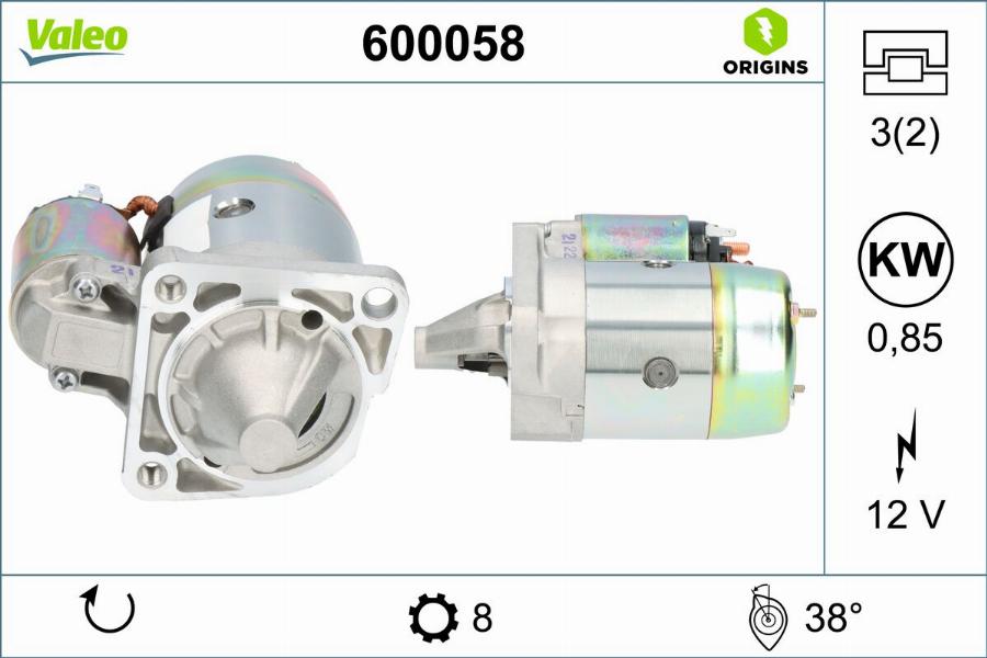 Valeo 600058 - Motorino d'avviamento autozon.pro