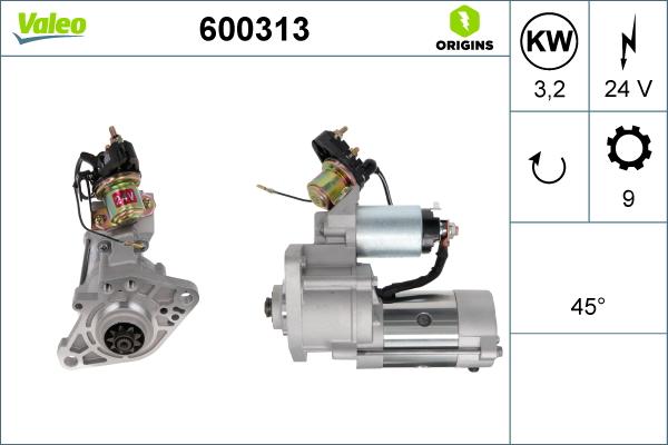 Valeo 600313 - Motorino d'avviamento autozon.pro