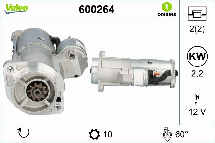 Valeo 600264 - Motorino d'avviamento autozon.pro