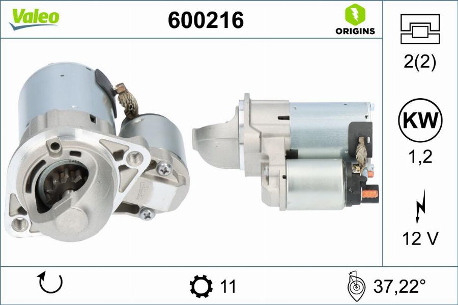 Valeo 600216 - Motorino d'avviamento autozon.pro