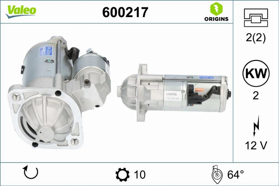 Valeo 600217 - Motorino d'avviamento autozon.pro