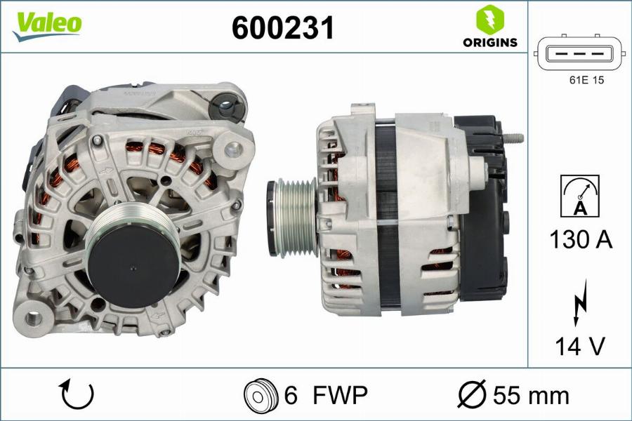 Valeo 600231 - Alternatore autozon.pro