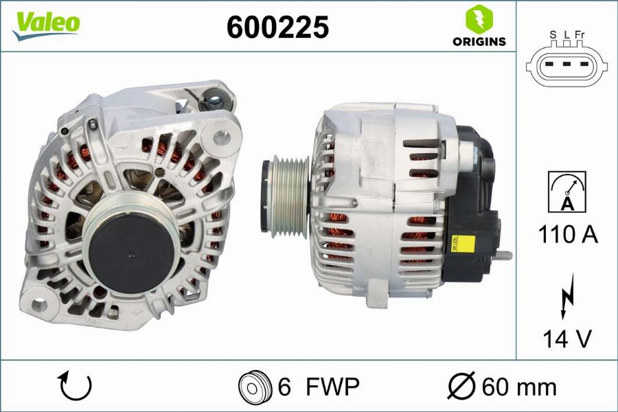 Valeo 600225 - Alternatore autozon.pro