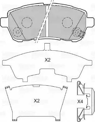 Valeo 601493 - Kit pastiglie freno, Freno a disco autozon.pro