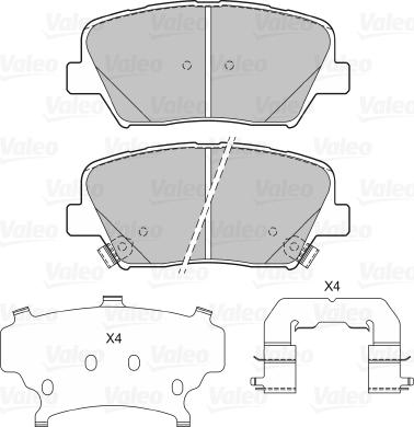 Valeo 601406 - Kit pastiglie freno, Freno a disco autozon.pro