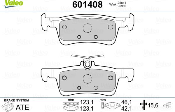 Valeo 601408 - Kit pastiglie freno, Freno a disco autozon.pro