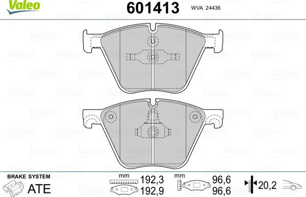 Valeo 601413 - Kit pastiglie freno, Freno a disco autozon.pro