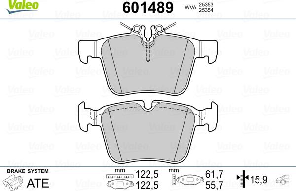 Valeo 601489 - Kit pastiglie freno, Freno a disco autozon.pro