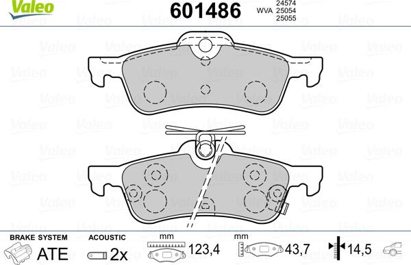 Valeo 601486 - Kit pastiglie freno, Freno a disco autozon.pro