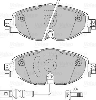 Valeo 601424 - Kit pastiglie freno, Freno a disco autozon.pro