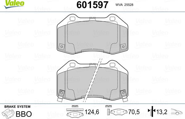 Valeo 601597 - Kit pastiglie freno, Freno a disco autozon.pro