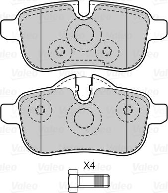 Valeo 601534 - Kit pastiglie freno, Freno a disco autozon.pro