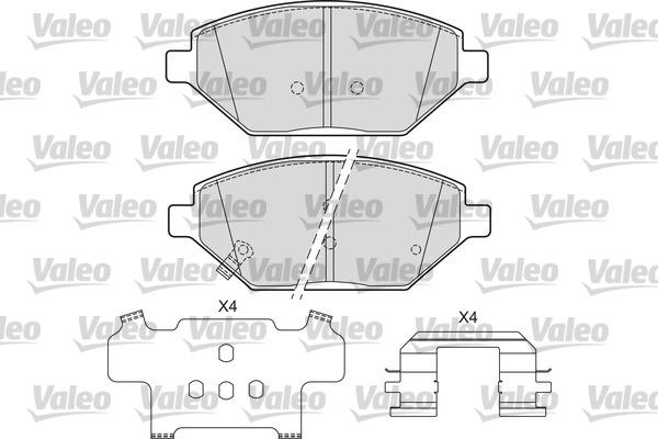 Valeo 601686 - Kit pastiglie freno, Freno a disco autozon.pro