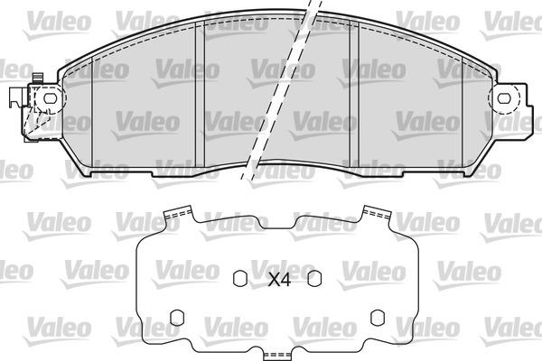 Valeo 601680 - Kit pastiglie freno, Freno a disco autozon.pro