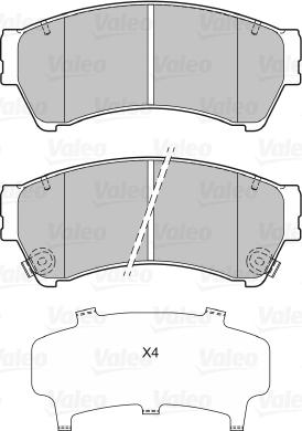 Valeo 601065 - Kit pastiglie freno, Freno a disco autozon.pro