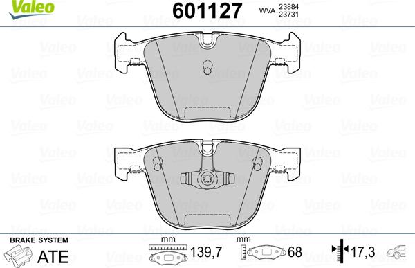 Valeo 601127 - Kit pastiglie freno, Freno a disco autozon.pro