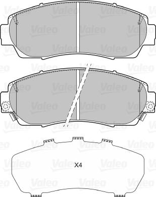 Valeo 601349 - Kit pastiglie freno, Freno a disco autozon.pro