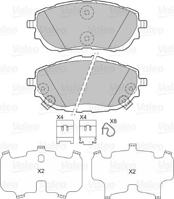 Valeo 601362 - Kit pastiglie freno, Freno a disco autozon.pro