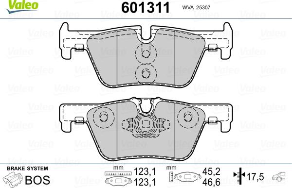 Valeo 601311 - Kit pastiglie freno, Freno a disco autozon.pro