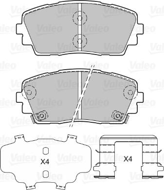 Valeo 601299 - Kit pastiglie freno, Freno a disco autozon.pro