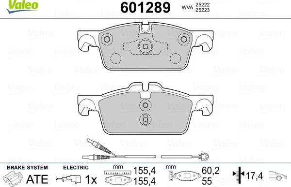 Valeo 601289 - Kit pastiglie freno, Freno a disco autozon.pro