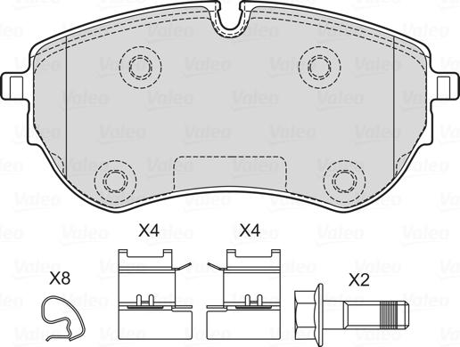 Valeo 601749 - Kit pastiglie freno, Freno a disco autozon.pro