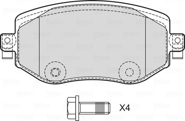 Valeo 601744 - Kit pastiglie freno, Freno a disco autozon.pro