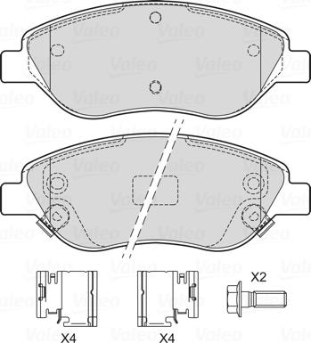 Valeo 601745 - Kit pastiglie freno, Freno a disco autozon.pro