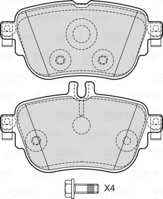 Valeo 601740 - Kit pastiglie freno, Freno a disco autozon.pro