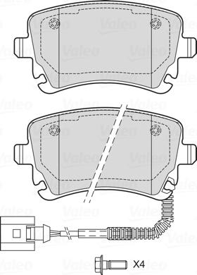 Valeo 601747 - Kit pastiglie freno, Freno a disco autozon.pro