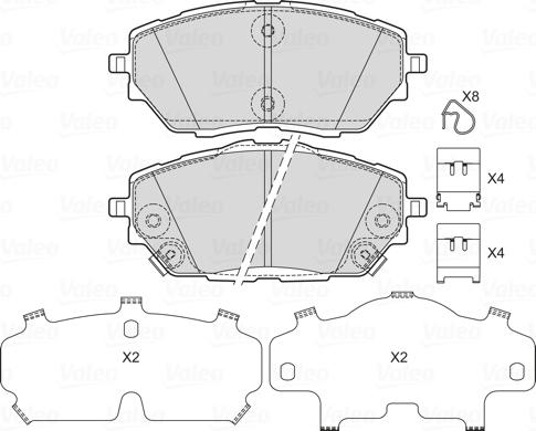 Valeo 601750 - Kit pastiglie freno, Freno a disco autozon.pro