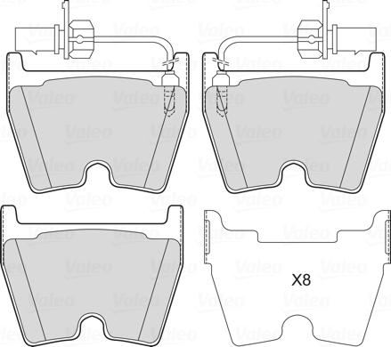 Valeo 601758 - Kit pastiglie freno, Freno a disco autozon.pro